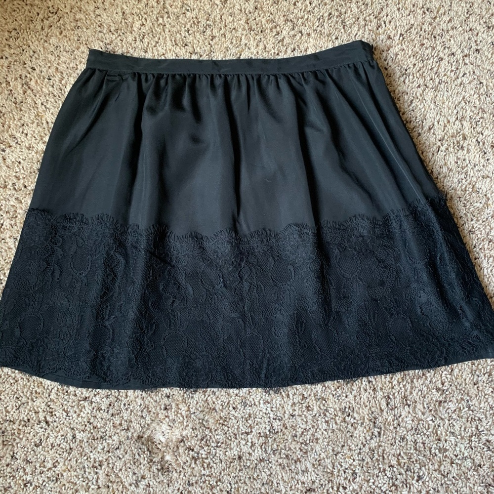 Laundry by Shelli Segal Black Lace Trim Mini Skirt